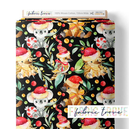 COTTON 100 - Aussie Christmas Black
