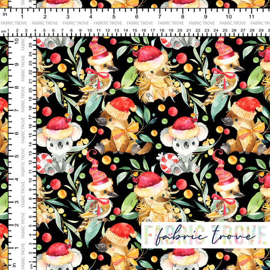 COTTON 100 - Aussie Christmas Black