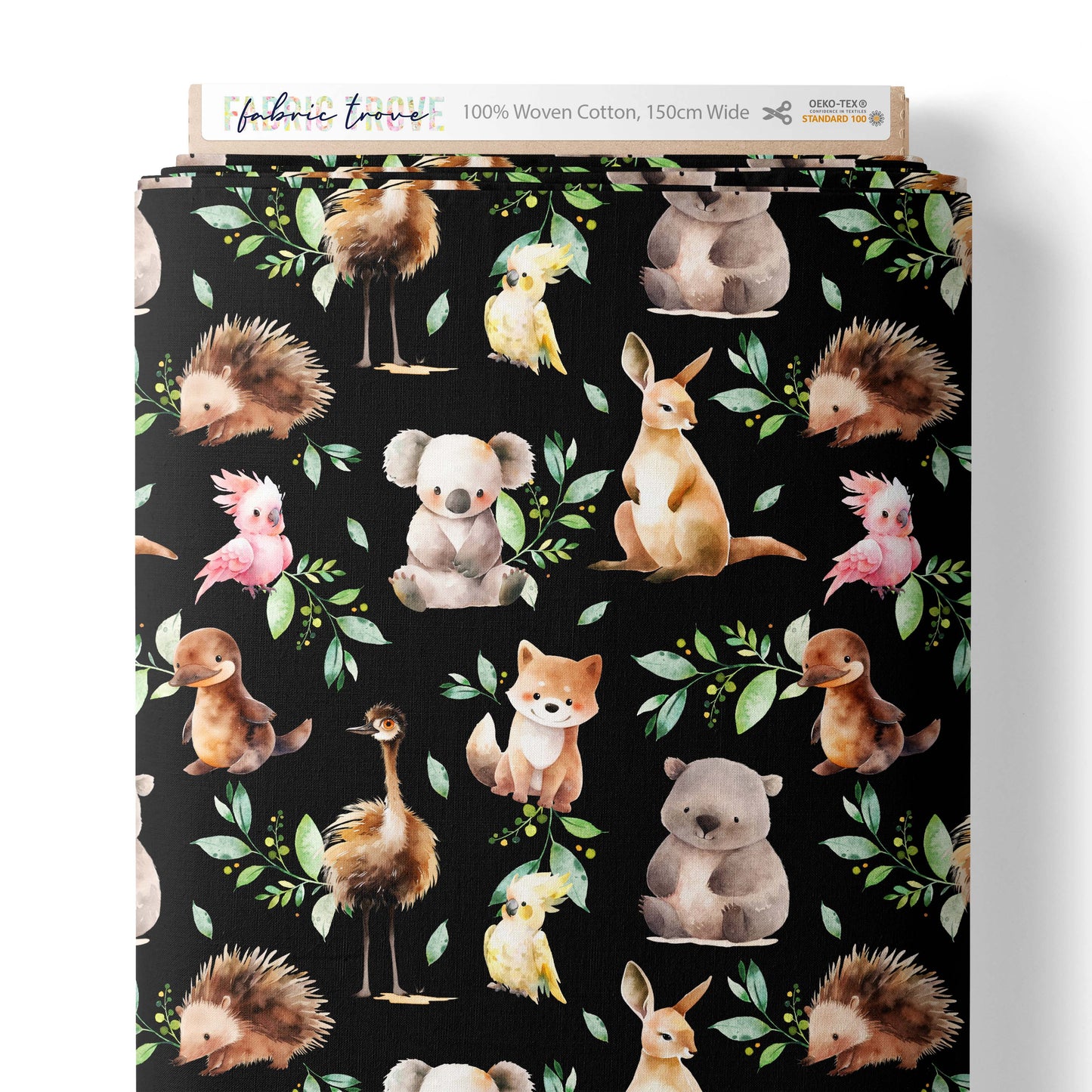 COTTON 100 - Aussie Critter Black