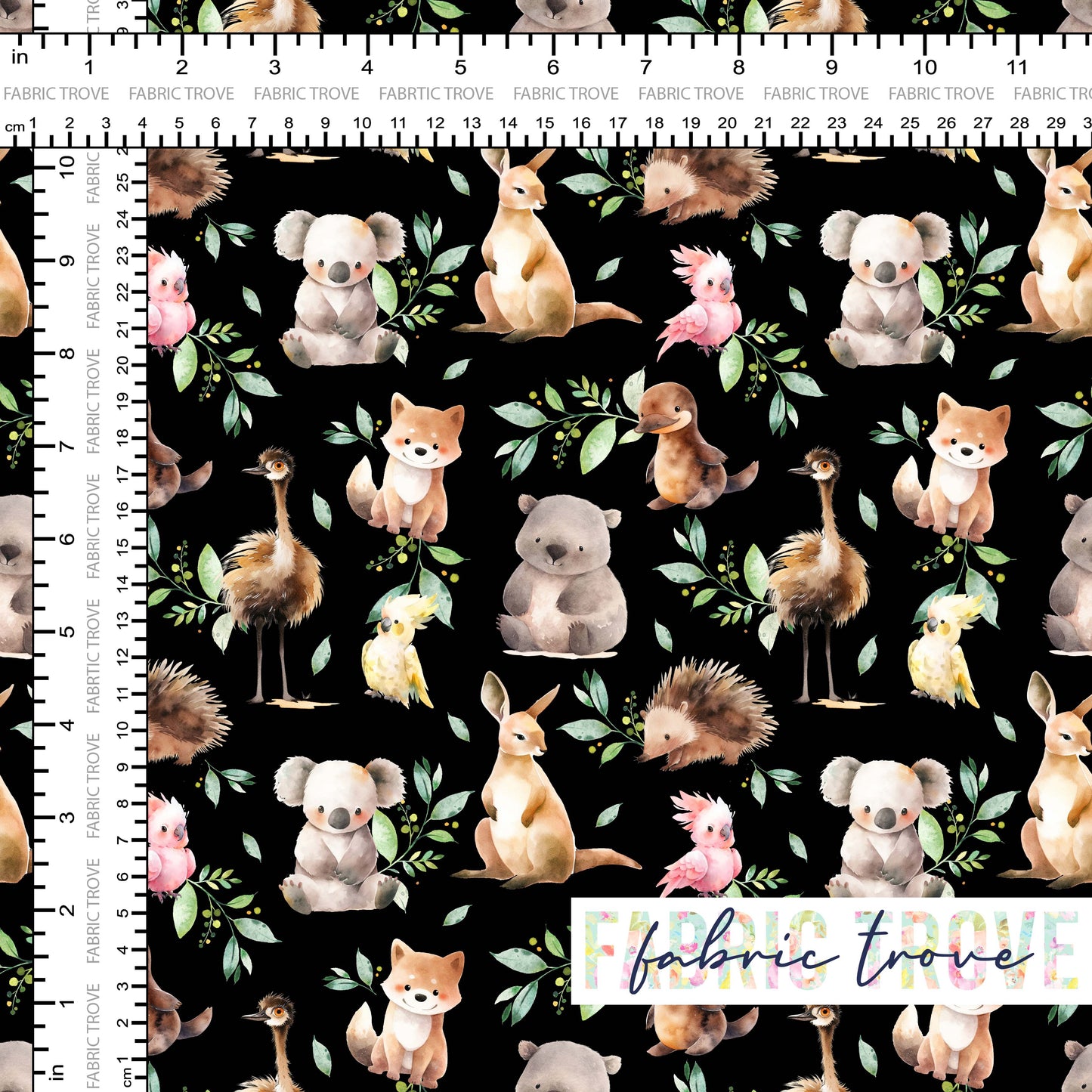 COTTON 100 - Aussie Critter Black