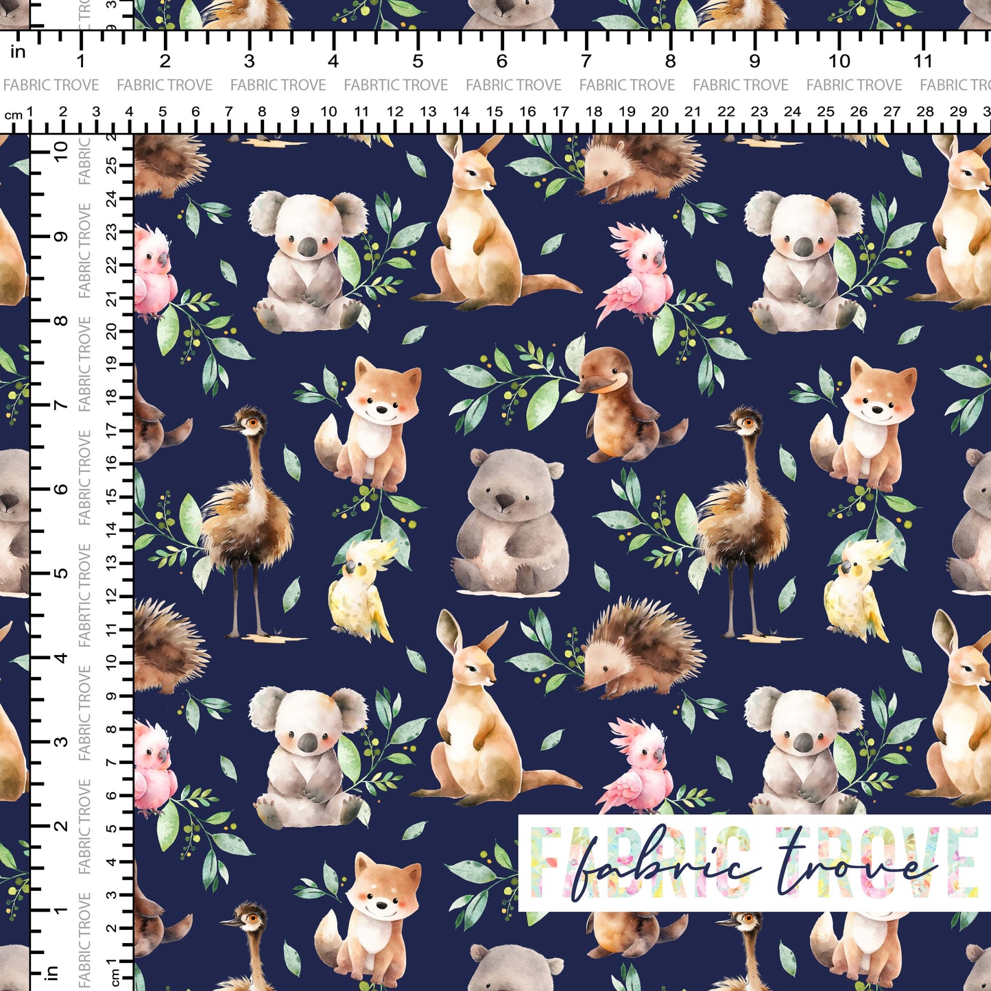 COTTON 100 - Aussie Critter Navy