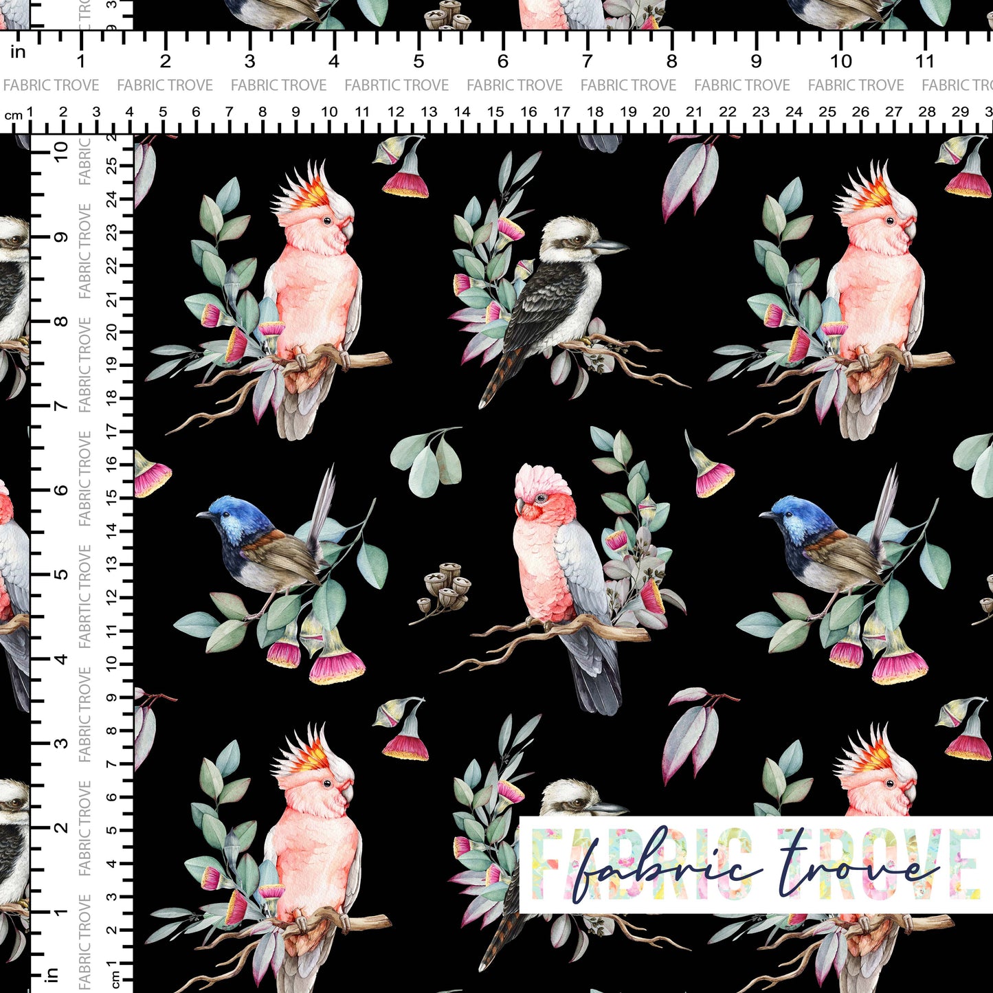 COTTON 100 - Aussie Wings Black