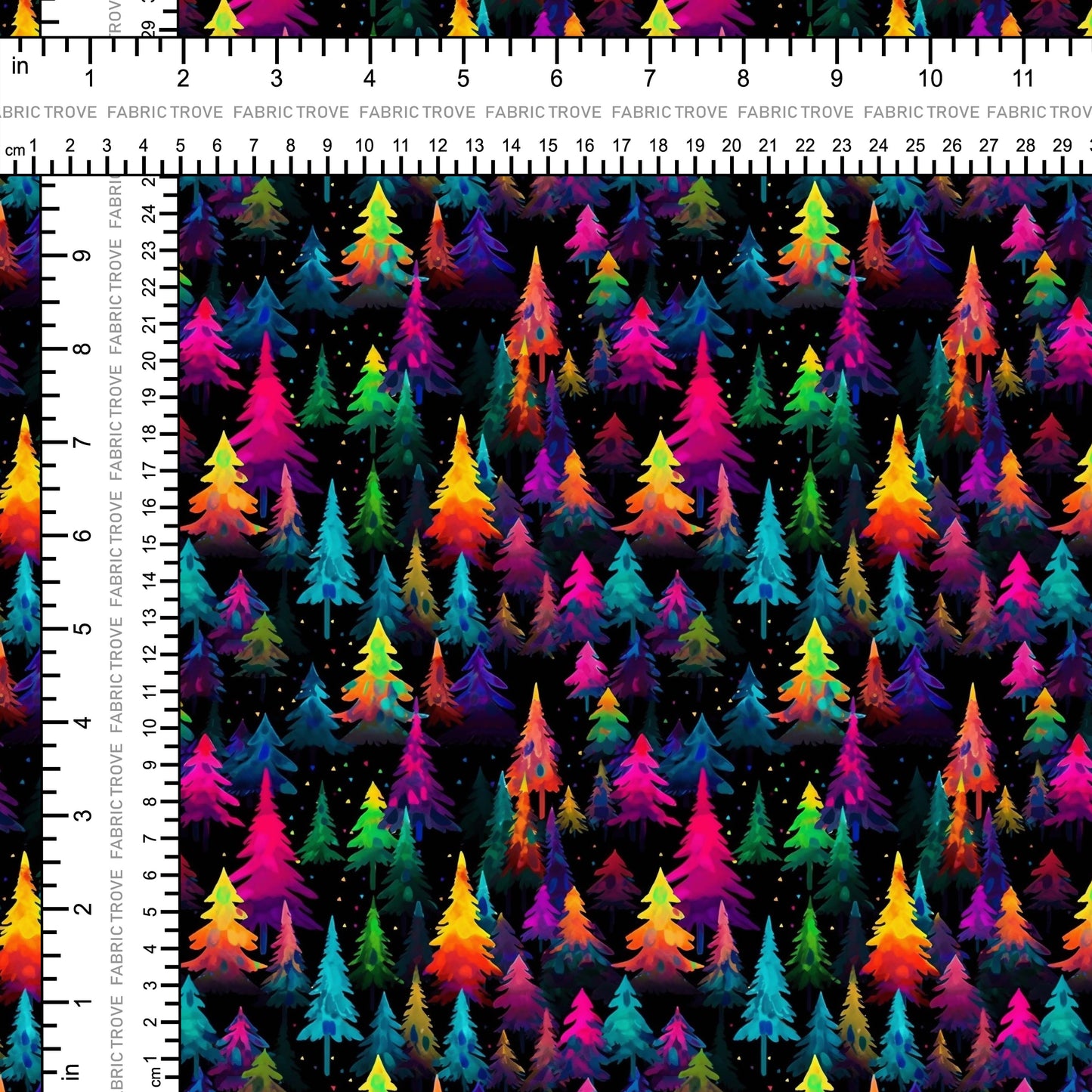 COTTON 100 - Bright Christmas Trees