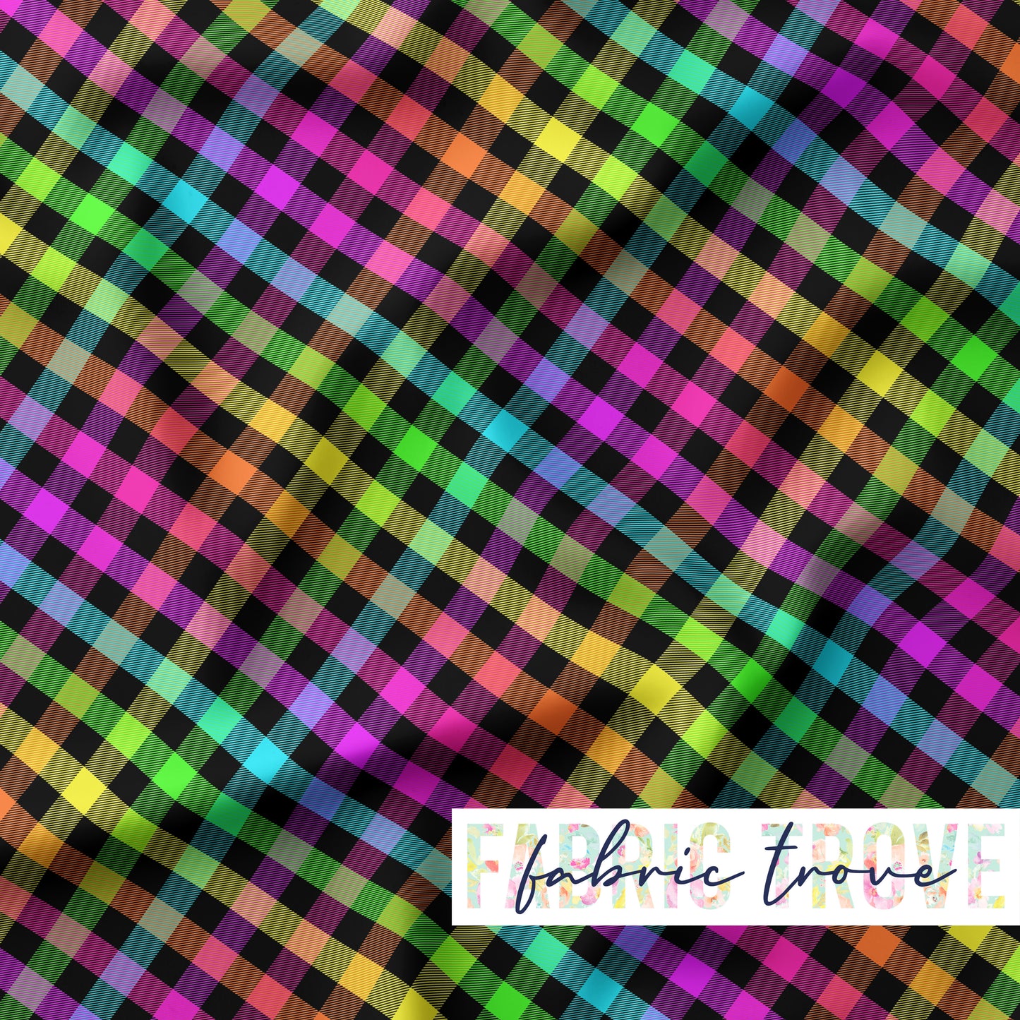 KNIT 95/5 - Bright Diagonal Check - 90cm Piece