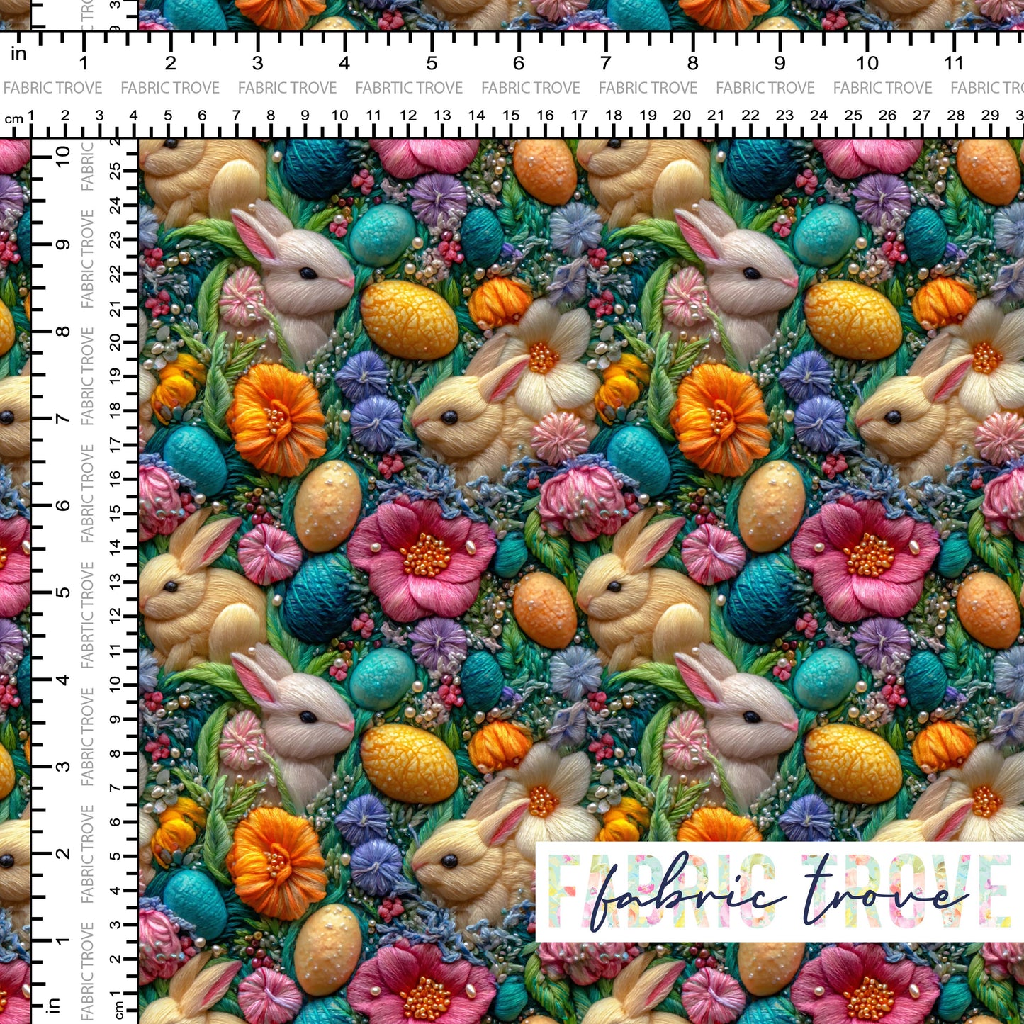 C100 - Faux 3D Bunny Meadow