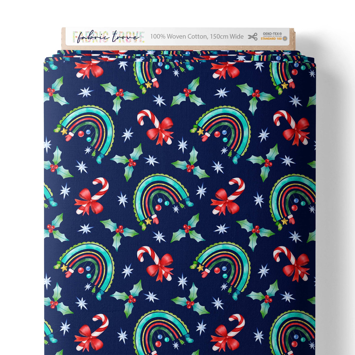 COTTON 100 - Christmas Bow Navy