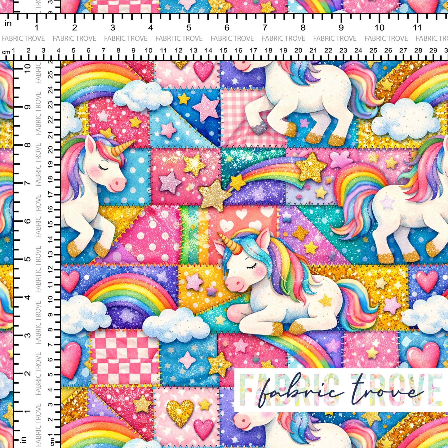 C100 - Faux Patchwork Unicorn