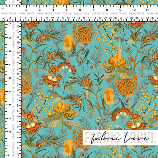 C100 - Gumnut Blossom Gold/Aqua