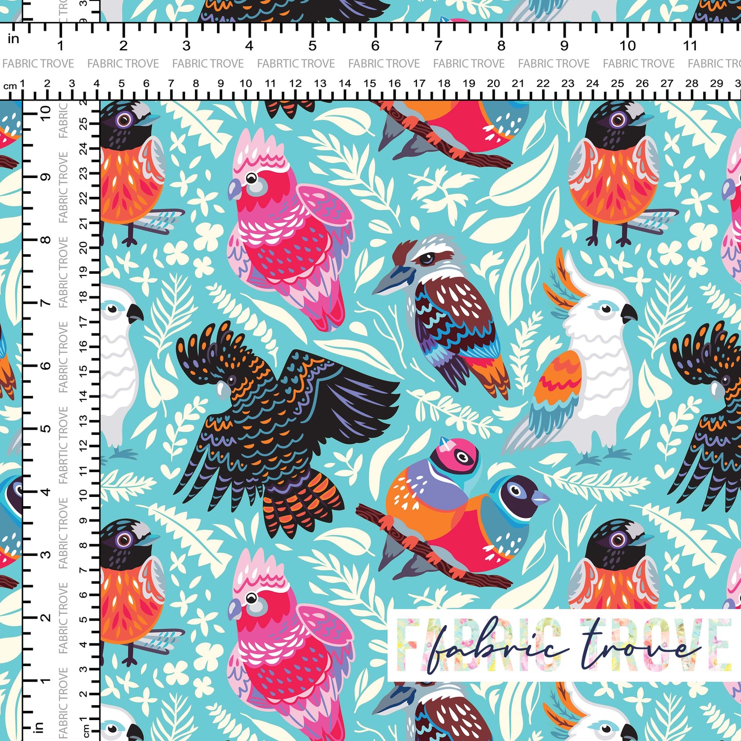 COTTON 100 - Ozzy Birds Blue