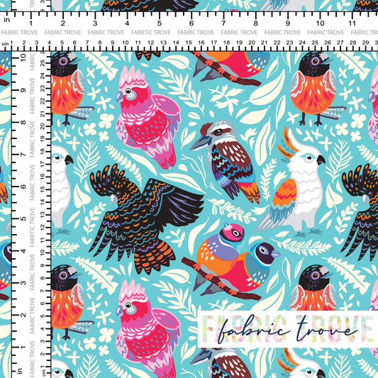 COTTON 100 - Ozzy Birds Blue