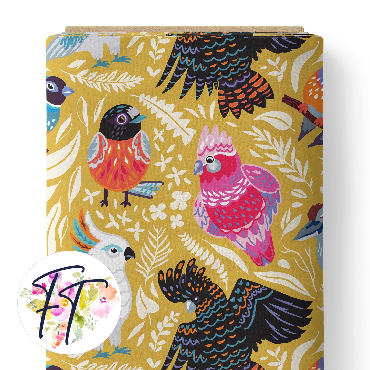 COTTON 100 - Ozzy Birds Gold