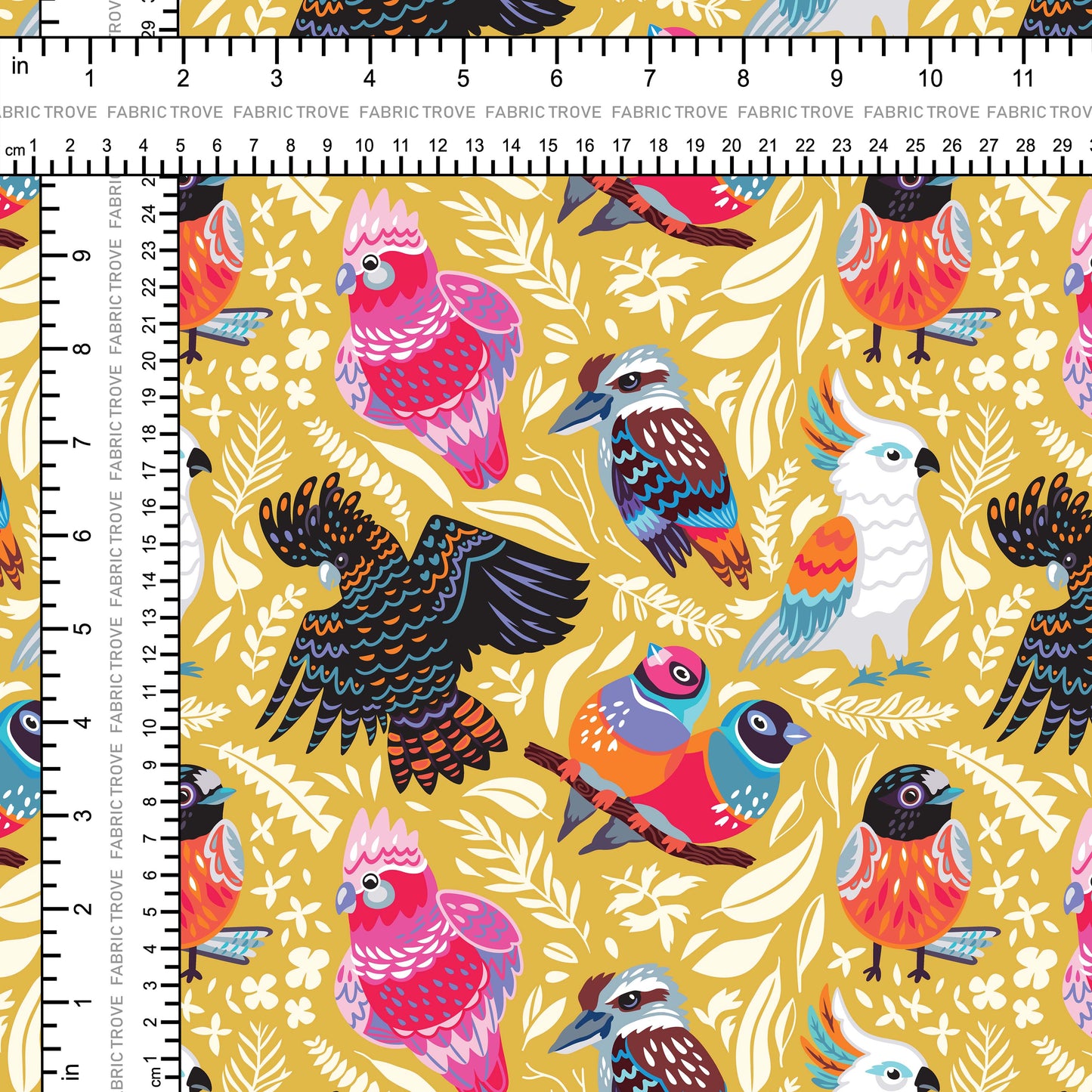 COTTON 100 - Ozzy Birds Gold