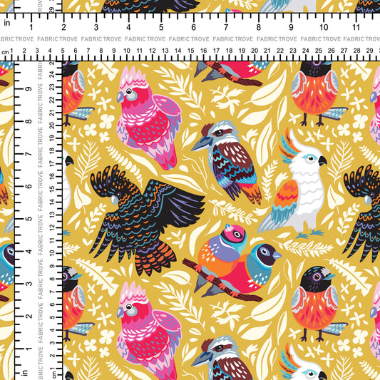 COTTON 100 - Ozzy Birds Gold