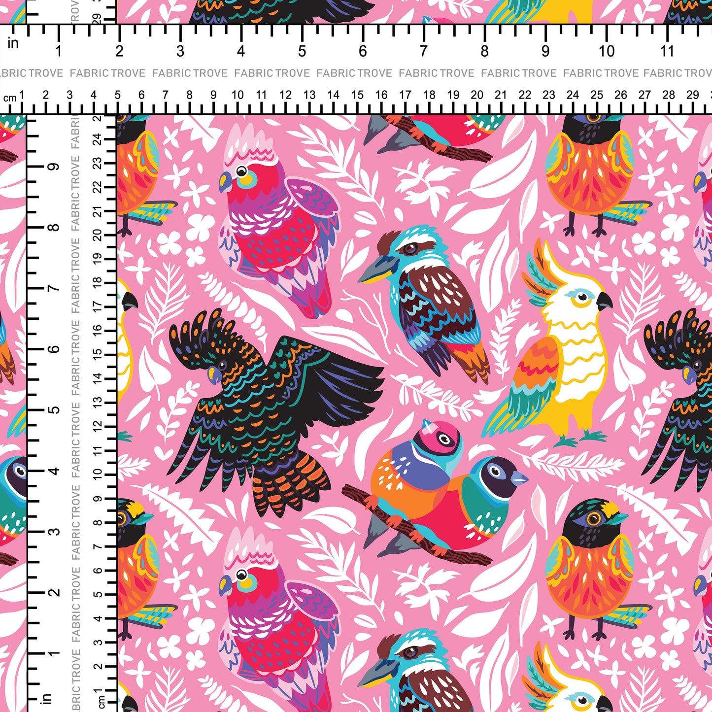 COTTON 100 - Ozzy Birds Pink