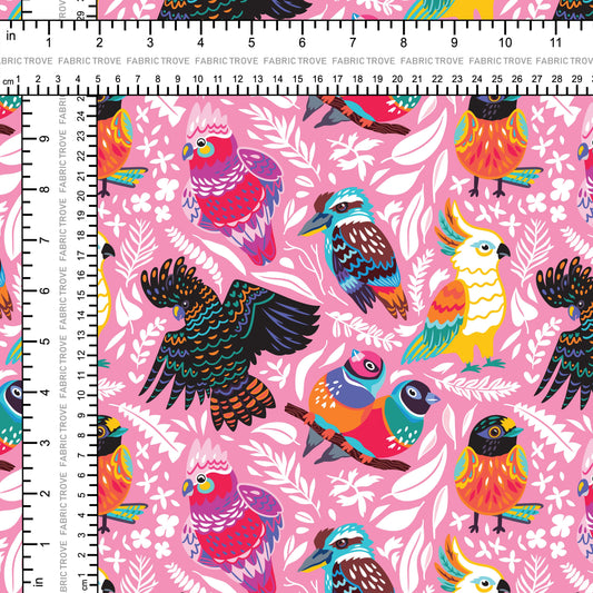 COTTON 100 - Ozzy Birds Pink