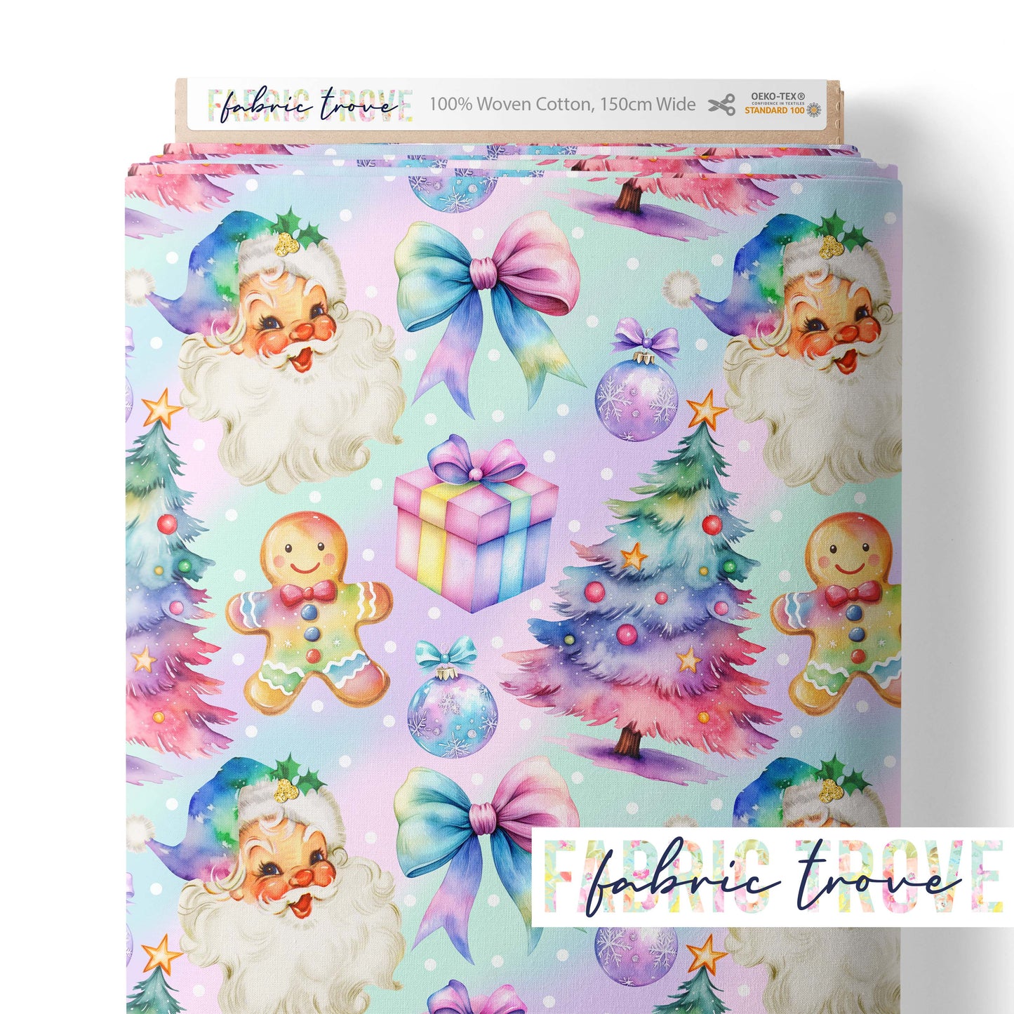 COTTON 100 - Vintage Christmas Rainbow