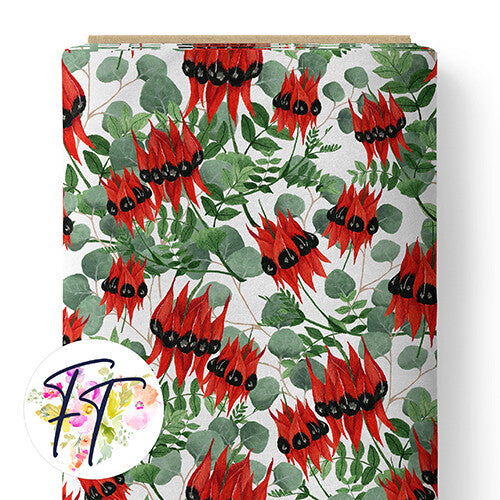 COTTON 100 - Sturt Desert Pea White
