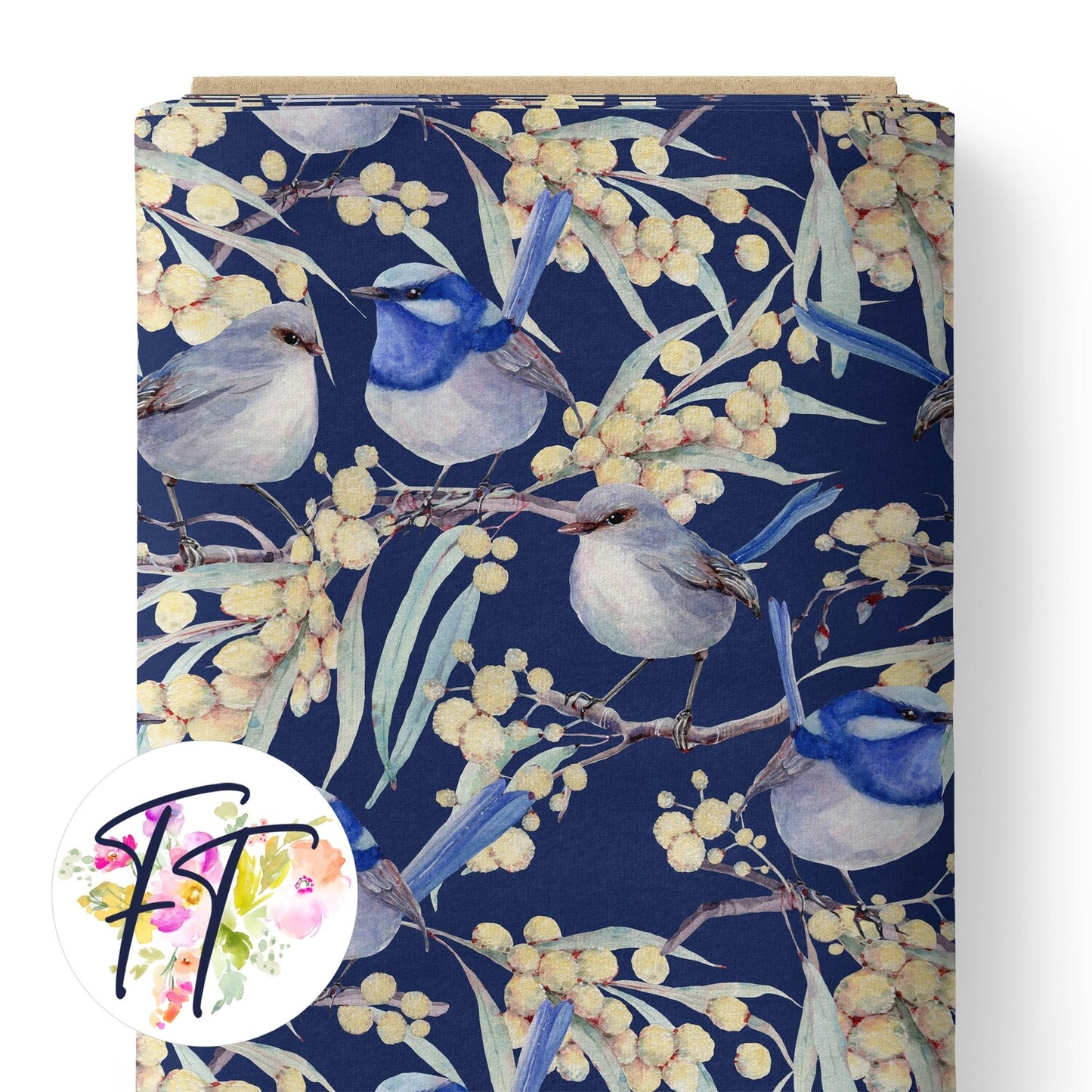 COTTON 100 - Blue Wren Dreams Navy