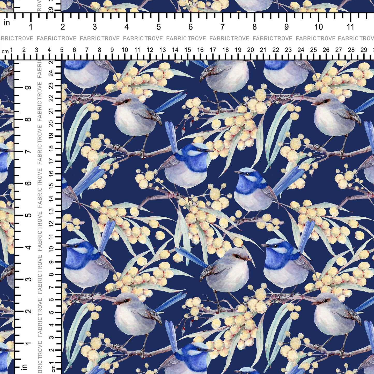 COTTON 100 - Blue Wren Dreams Navy