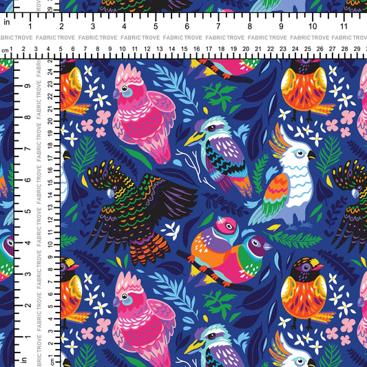 COTTON 100 - Ozzy Birds Navy