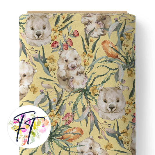 COTTON 100 - Wombat Dreams Yellow