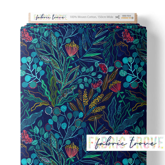 C100 - Abstract Wattle Navy