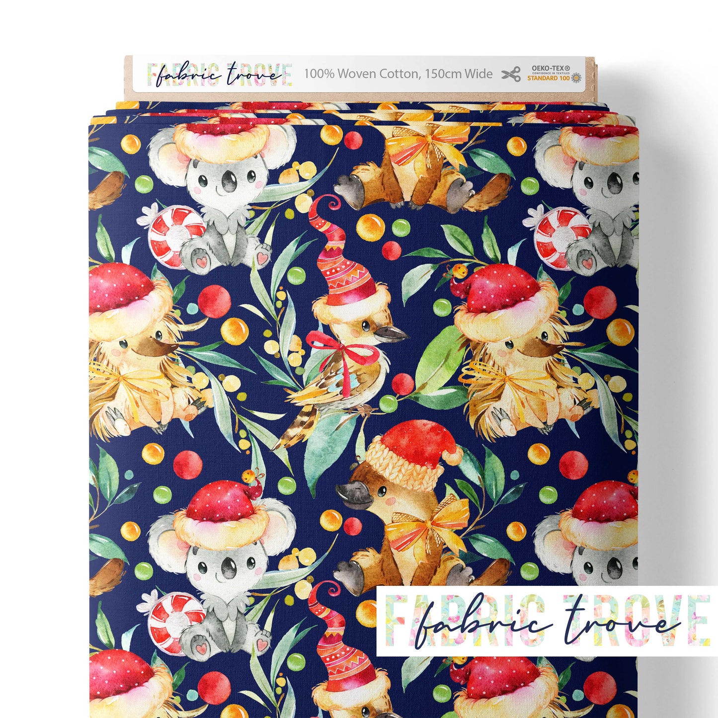 COTTON 100 - Aussie Christmas Navy