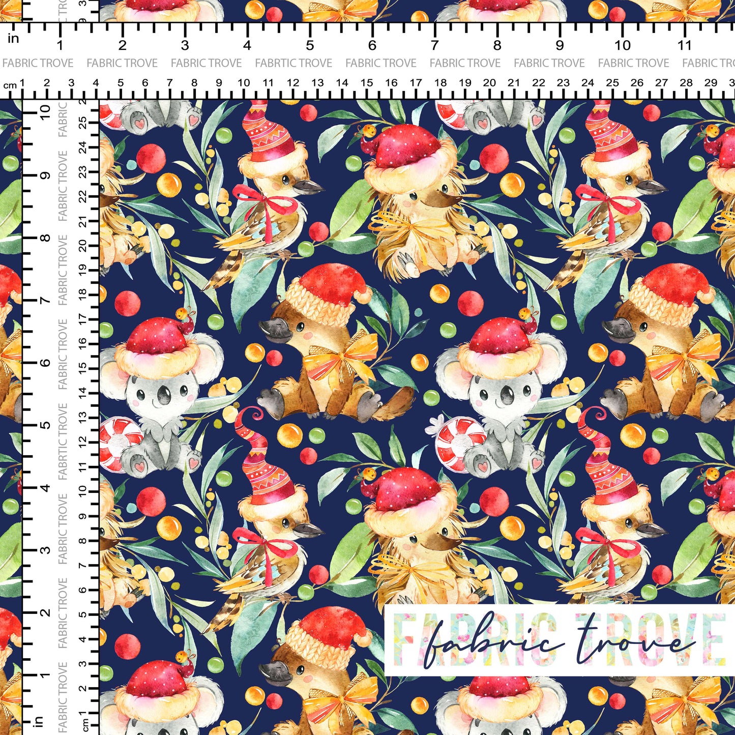 COTTON 100 - Aussie Christmas Navy