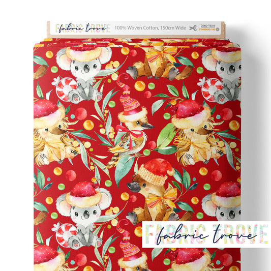 COTTON 100 - Aussie Christmas Red