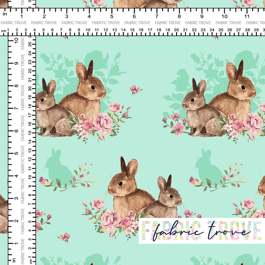 Bunny Floral Aqua