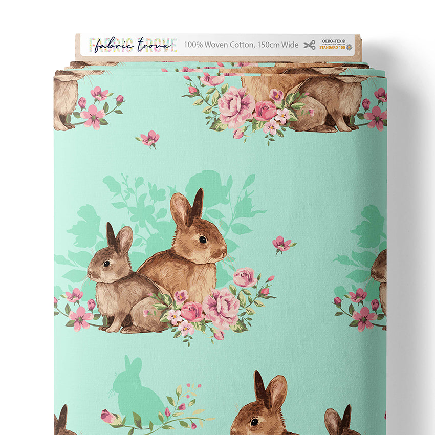 Bunny Floral Aqua