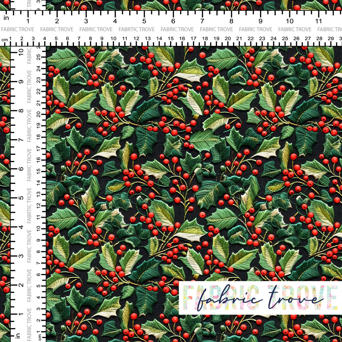 C100 - Faux Embroidered Holly