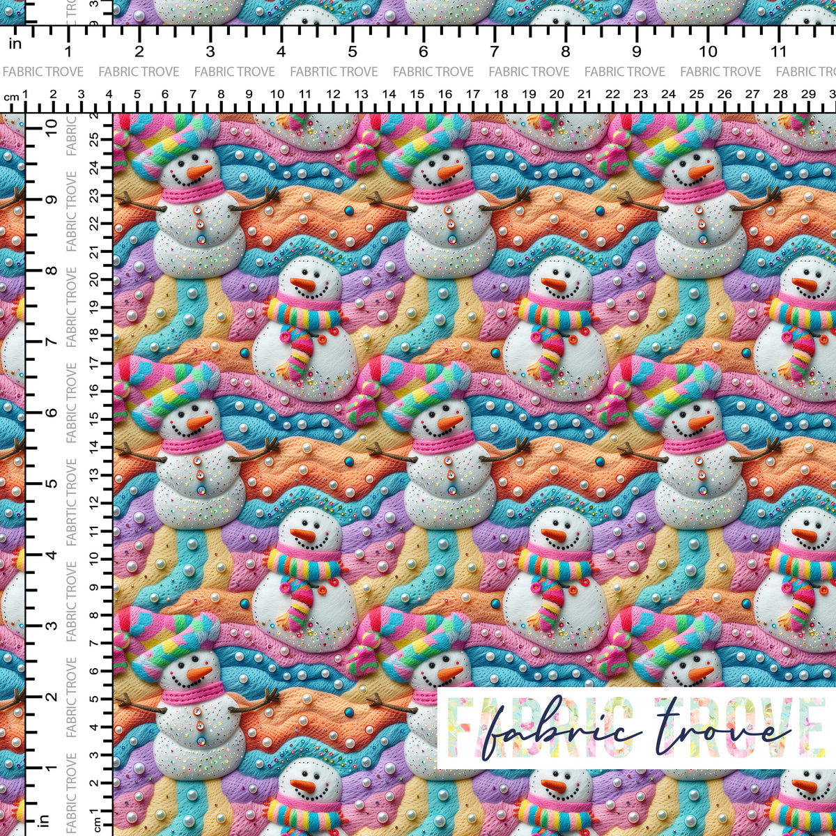 C100 - Faux Felted Rainbow Snowmen