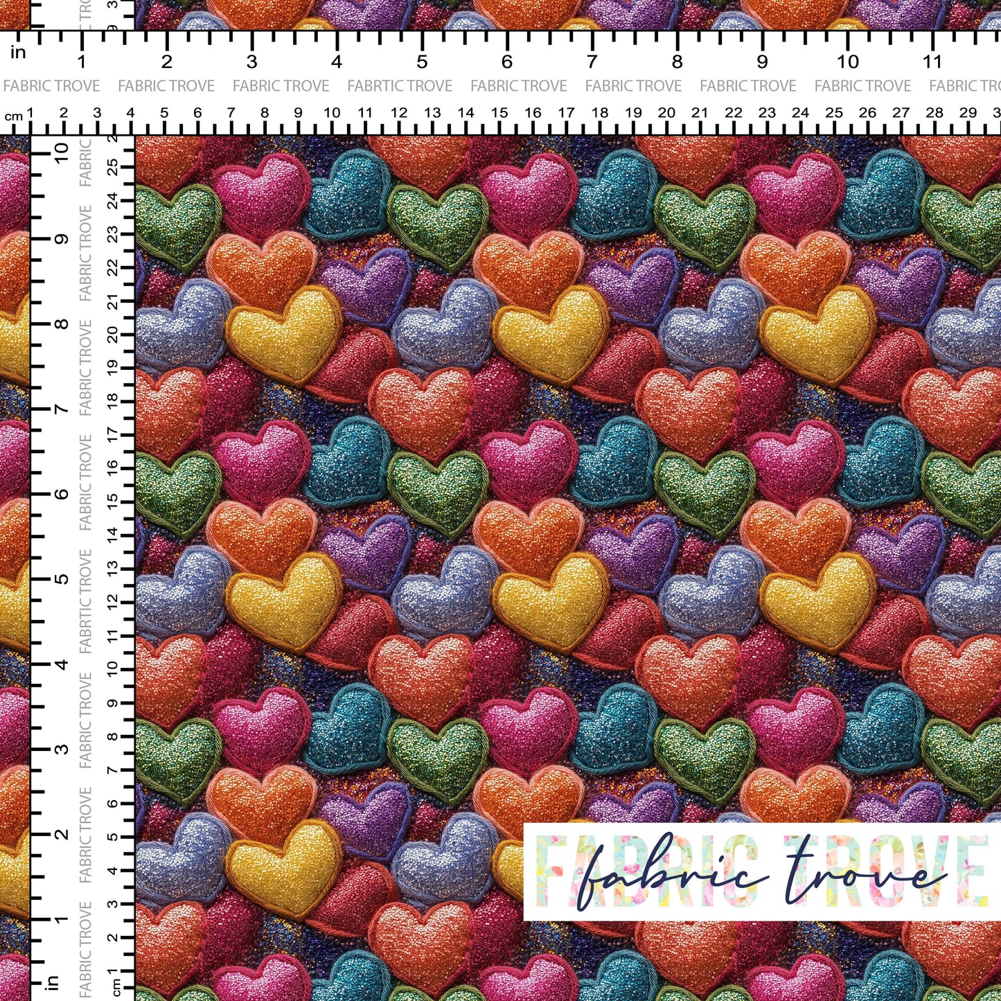 C100 - Faux Glitter Hearts