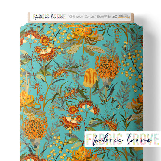 C100 - Gumnut Blossom Gold/Aqua