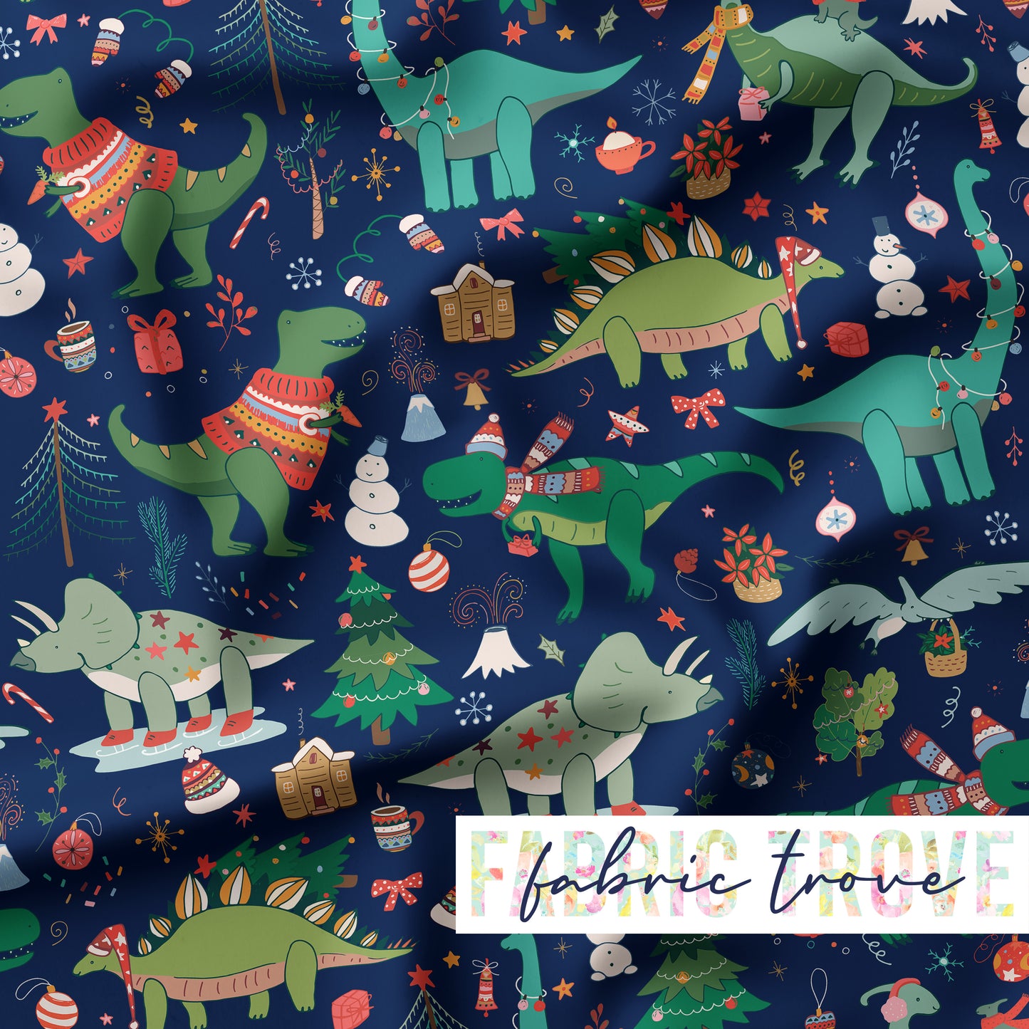 KNIT 95/5 - Merry Dino Navy