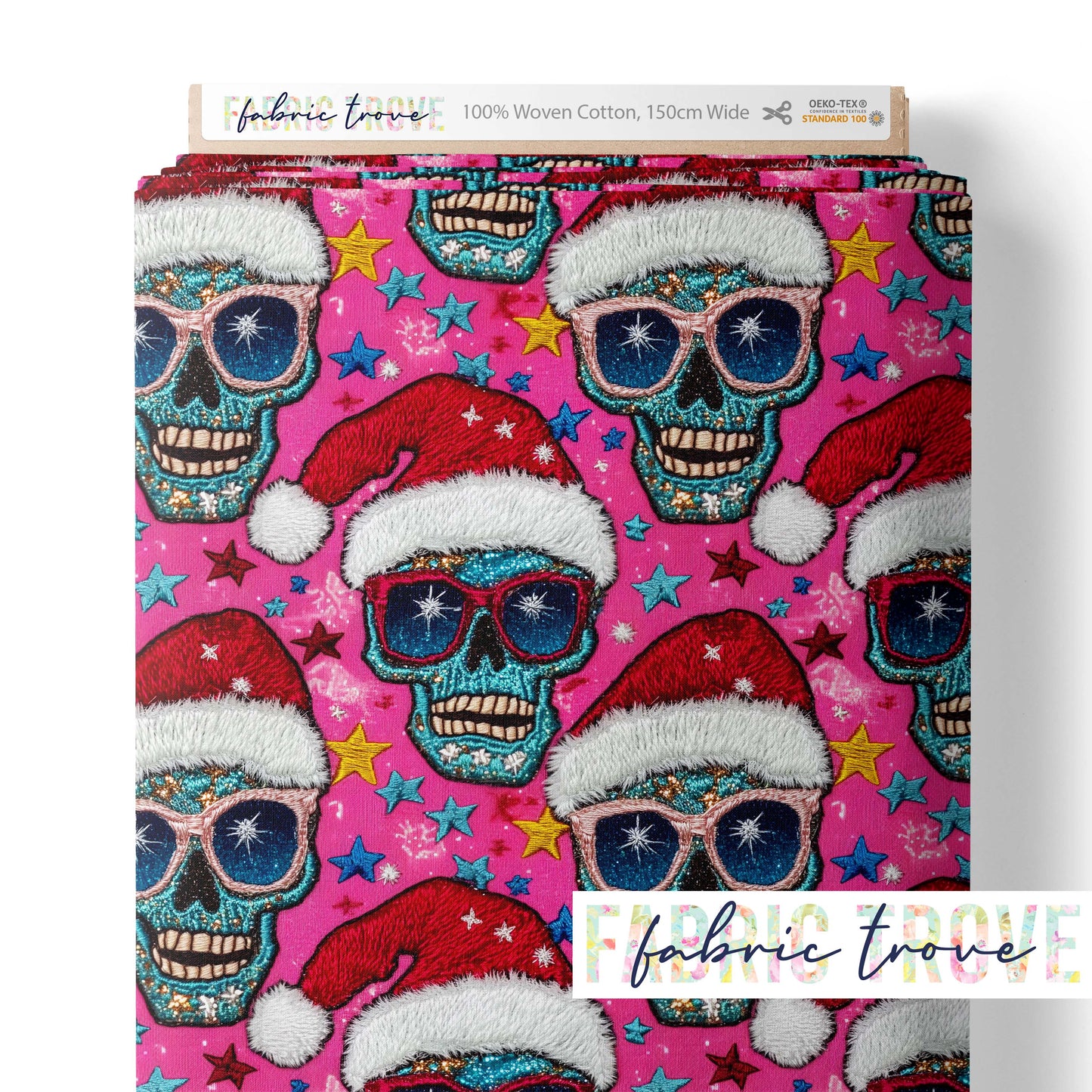 COTTON 100 - Merry Skulls