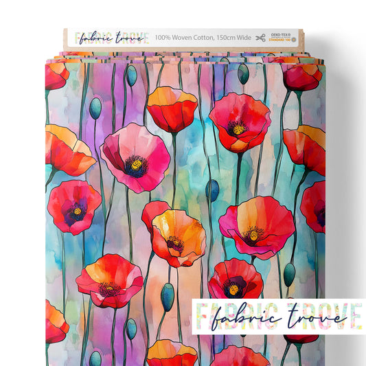 C100 - Stainglass Poppies