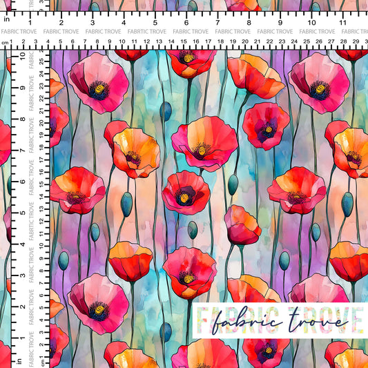 C100 - Stainglass Poppies