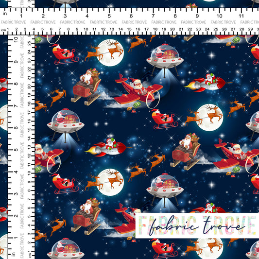 KNIT 95/5 - Vintage Santa Flight - 80cm Piece