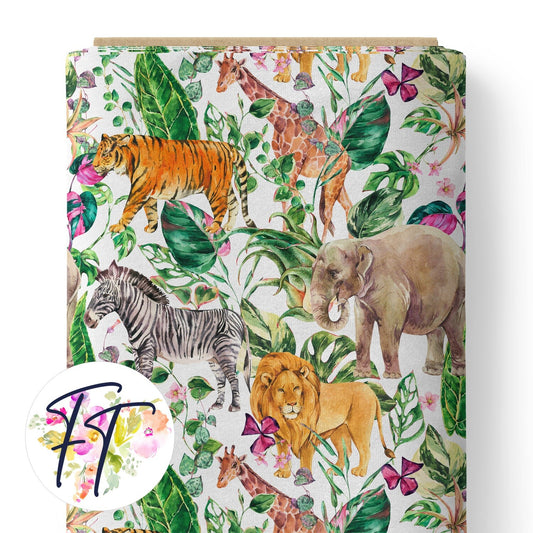 Jungle Animals White