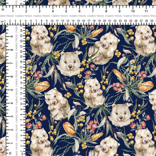 COTTON 100 - Wombat Dreams Navy